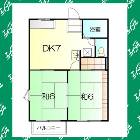 間取り図 名鉄常滑線・空港線/太田川駅 徒歩26分 2階 築34年