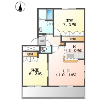 間取図 名古屋市営地下鉄桜通線/徳重駅 徒歩26分 2階 築19年