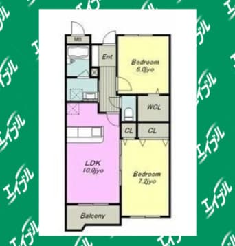 間取図 名鉄名古屋本線/一ツ木駅 徒歩6分 2階 築21年