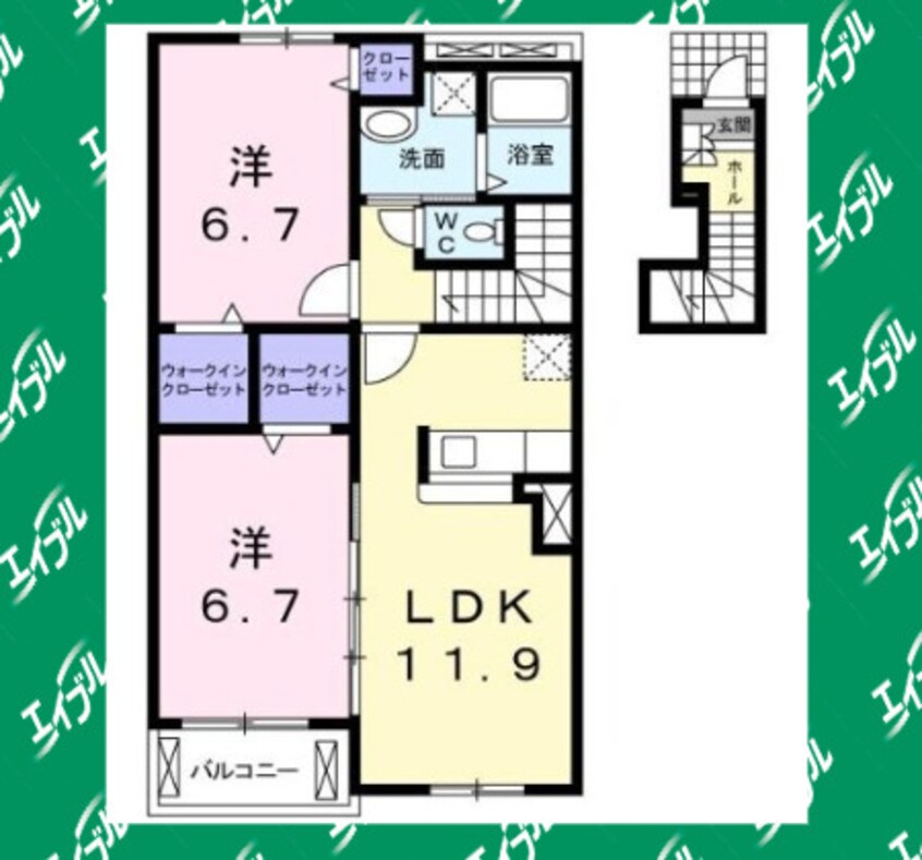 間取図 マ－ベラス新知台　Ｂ棟