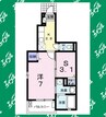 シャンポール潮見が丘 1Kの間取り