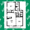 アムールⅡ 2LDKの間取り