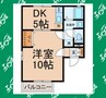 リーフィー 1DKの間取り