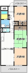 名古屋臨海高速鉄道<あおなみ線>/荒子川公園駅 徒歩20分 5階 築29年 3LDKの間取り
