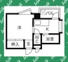堀田中駒ビル 1Kの間取り