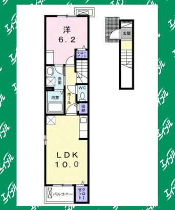 間取図 名鉄名古屋本線/一ツ木駅 徒歩7分 2階 築2年