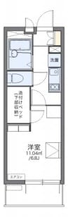 レオパレスクレール千鳥 1Kの間取り