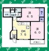 プリムローズＫ 2DKの間取り