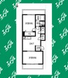 メゾンサーブル 2DKの間取り