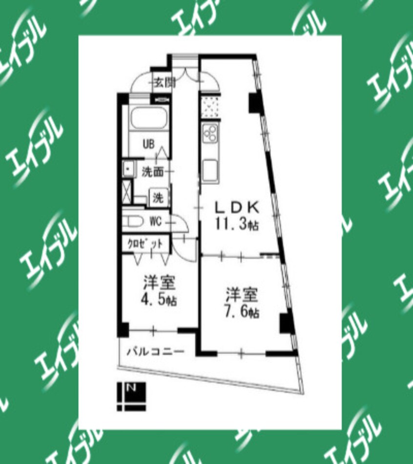 間取図 名古屋市営地下鉄鶴舞線/浄心駅 徒歩6分 2階 築47年