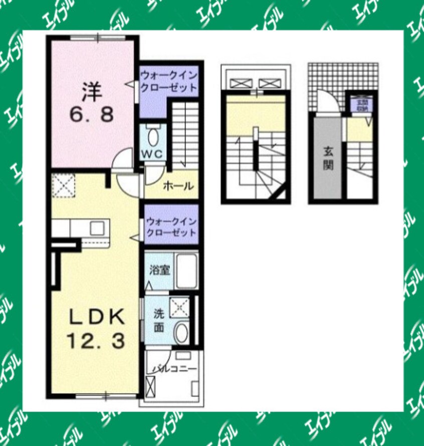 間取図 名鉄河和線/青山駅 バス10分ホテルパワーバンク前下車:停歩4分 3階 築5年