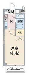 レージュ城西 1Kの間取り