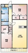 ｗｏｏｄｂｅｌｌ-Ｙ 2LDKの間取り