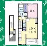 名鉄名古屋本線/前後駅 徒歩13分 2階 築浅 1LDKの間取り
