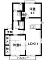 レインボー 2LDKの間取り