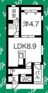 DELA香呑 1LDKの間取り