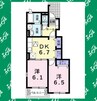 ヴィラージュ 2DKの間取り
