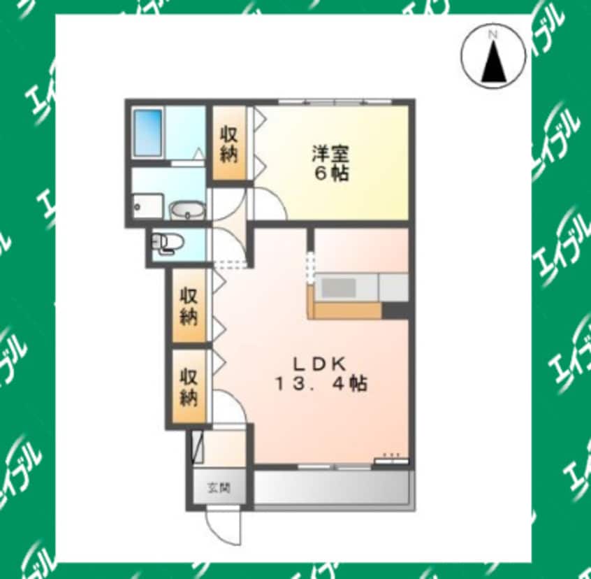 間取図 Sｔ．Ｌｉｌｙ　Ｎ棟