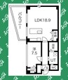 WIZ金山 1LDKの間取り