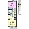 名鉄河和線/青山駅 徒歩35分 2階 築17年 1LDKの間取り