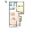 フィオーレⅡ 1LDKの間取り