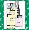 ルピナスＡ 1LDKの間取り