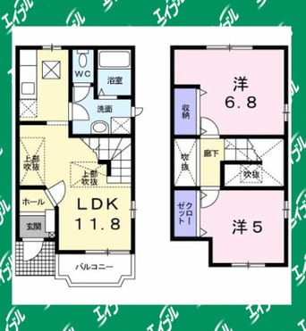 間取図 名鉄常滑線・空港線/名和駅 徒歩13分 1階 築22年