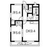 ボヌール東水代 2DKの間取り