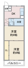 名古屋市営地下鉄桜通線/徳重駅 徒歩16分 3階 築40年 2Kの間取り