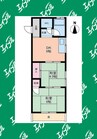 山田コーポ 2DKの間取り