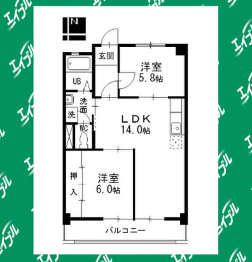 間取図 第2ヒルハイツ桃山