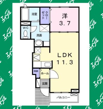 間取図 名鉄常滑線・空港線/名和駅 徒歩3分 1階 築14年