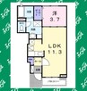 名鉄常滑線・空港線/名和駅 徒歩3分 1階 築14年 1LDKの間取り