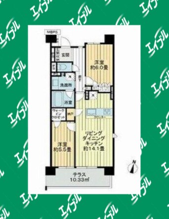 間取図 ライオンズ名駅通ゲートライズ