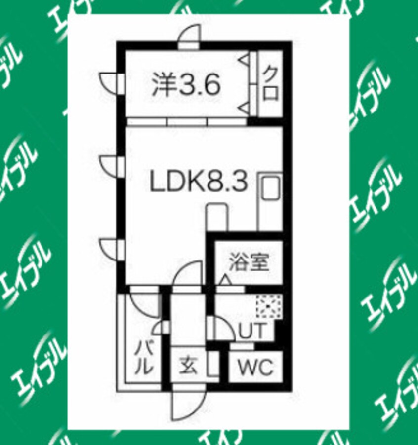 間取図 Caldo道徳公園　b