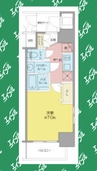 エステムコート名古屋新栄アクシス 1Kの間取り