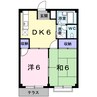 コーポ番水 2DKの間取り