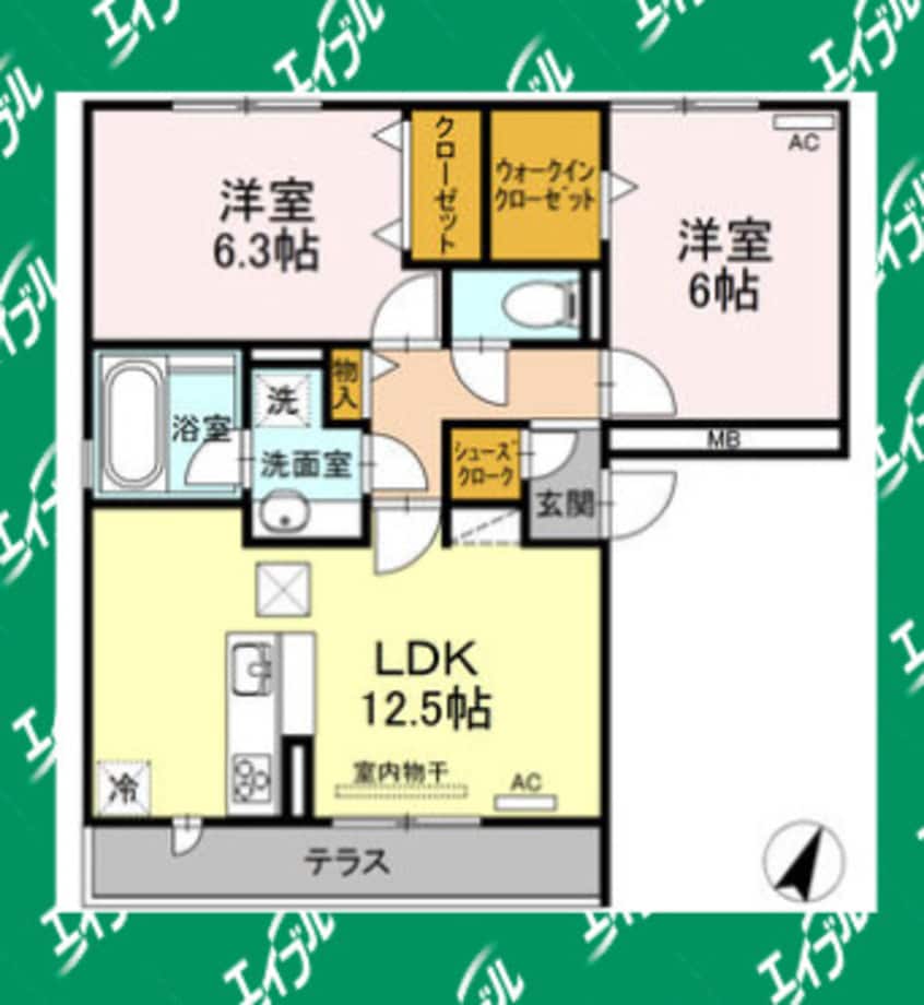 間取図 名古屋臨海高速鉄道<あおなみ線>/稲永駅 徒歩4分 1階 築6年