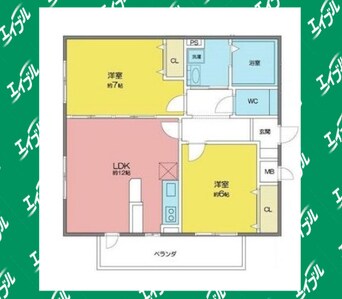 間取図 名古屋市営地下鉄東山線/一社駅 徒歩20分 2階 築11年