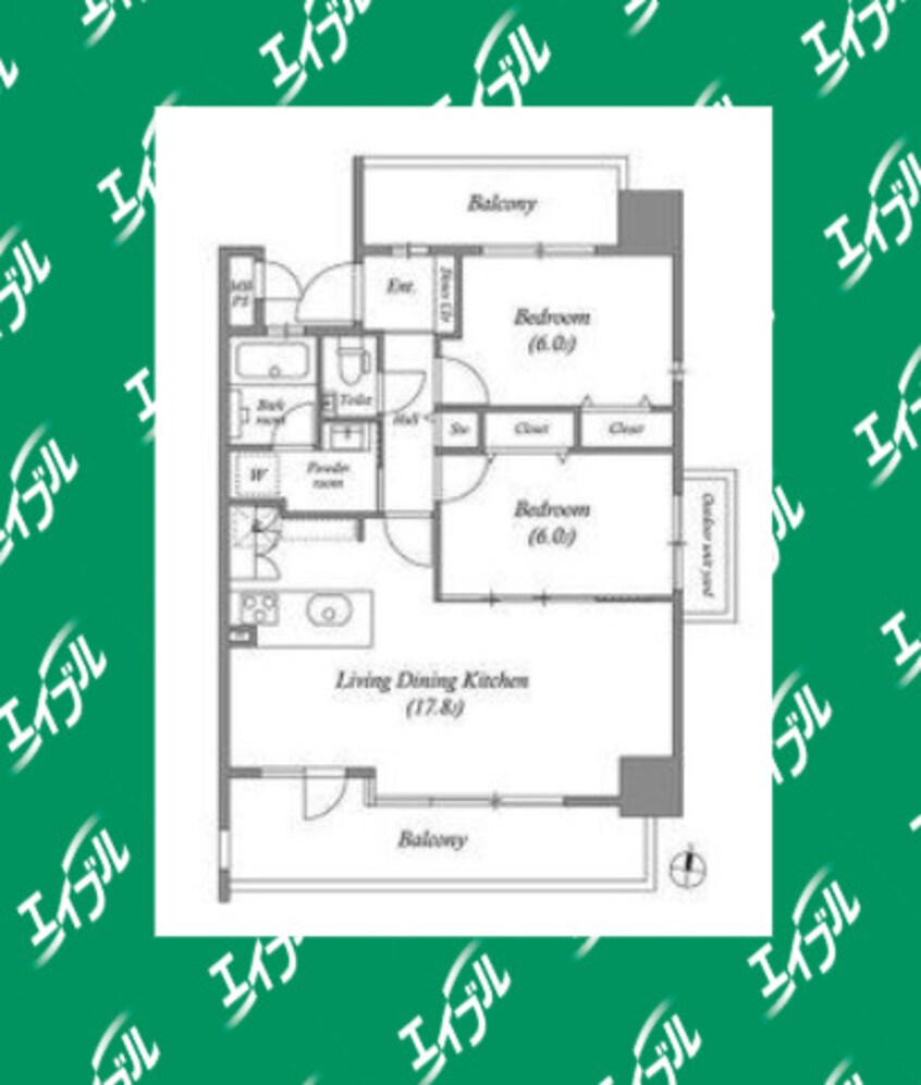 間取図 茶屋ヶ坂ライズ