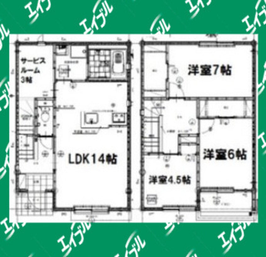 間取図 名鉄名古屋本線/本星崎駅 バス5分鳴海住宅下車:停歩10分 1-2階 築7年