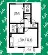 ピュアコート 1LDKの間取り