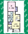 グランディールⅡ 1LDKの間取り