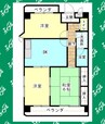 リバーサイド雅 3DKの間取り