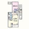 サニーコート伏見 1LDKの間取り