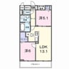 スイート滝ノ水 2LDKの間取り