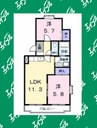 グリーンハイツはとり 2LDKの間取り