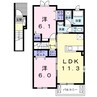 メロウ　ハウスＥ 2LDKの間取り