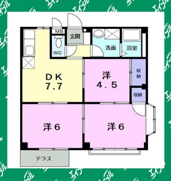 間取図 ハイツオリオンＢ
