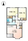 ルーエンハイム大森 2LDKの間取り